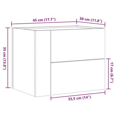 vidaXL Nástenné nočné stolíky 2 ks čierne 45x30x35 cm