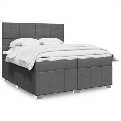 vidaXL Boxspring posteľ s matracom tmavosivá 200x200 cm látka