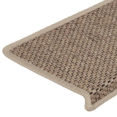 vidaXL Samolepiace nášľapy na schody sisal 15 ks 65x21x4 cm pieskové