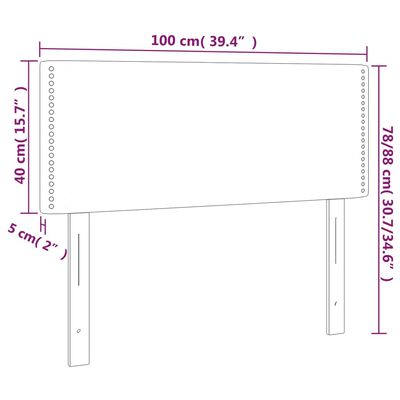 vidaXL Čelo postele s LED čierne 100x5x78/88 cm umelá koža