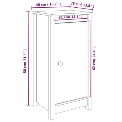 vidaXL Komoda sivá 40x35x80 cm borovicový masív