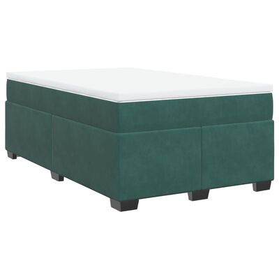 vidaXL Boxspring posteľ s matracom, tmavozelená 120x190cm, zamat