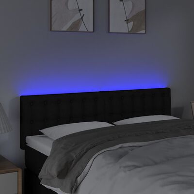 vidaXL Čelo postele s LED čierne 144x5x78/88 cm látka