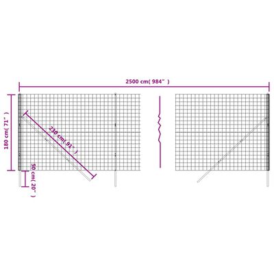 vidaXL Drôtený plot antracitový 1,8x25 m pozinkovaná oceľ