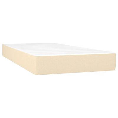 vidaXL Posteľný rám boxspring s matracom krémový 90x190 cm látka