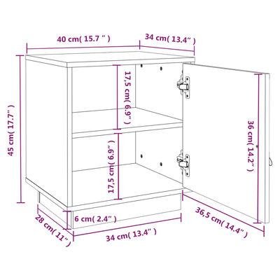 vidaXL Nočné stolíky 2 ks medovo-hnedé 40x34x45 cm borovicový masív