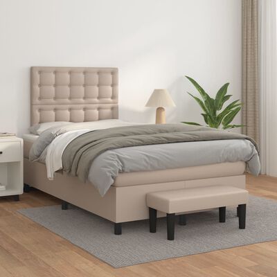 vidaXL Boxspring posteľ s matracom kapučínová 120x200 cm umelá koža