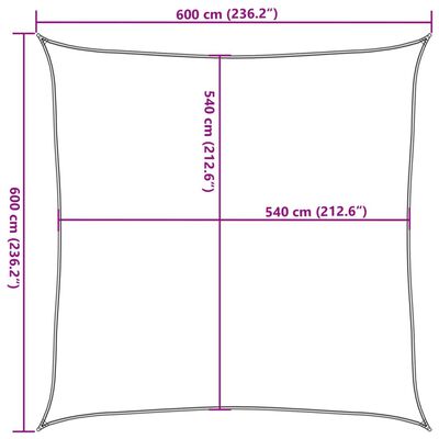 vidaXL Tieniaca plachta 160 g/m² štvorcová piesková 6x6 m HDPE