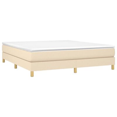 vidaXL Posteľný rám boxspring s matracom krémový 180x200 cm látka