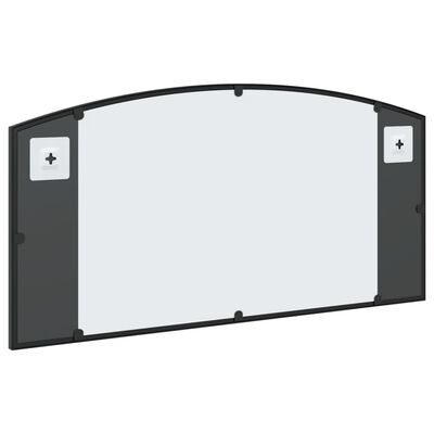 vidaXL Nástenné zrkadlo čierne 80x40 cm oblúkové železné