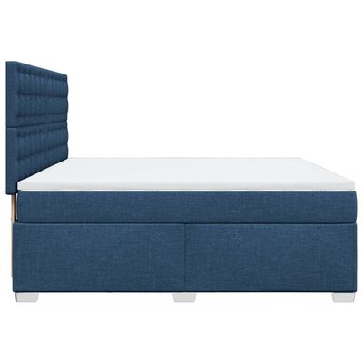 vidaXL Posteľný rám boxspring s matracom modrý 180x200 cm látka