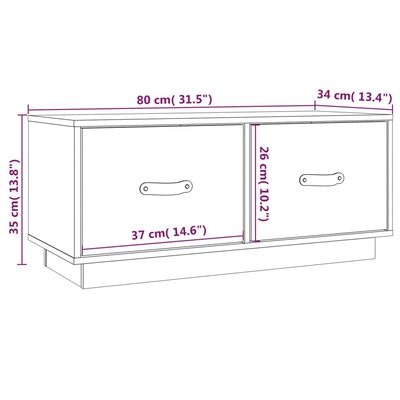 vidaXL TV skrinka 80x34x35 cm masívna borovica