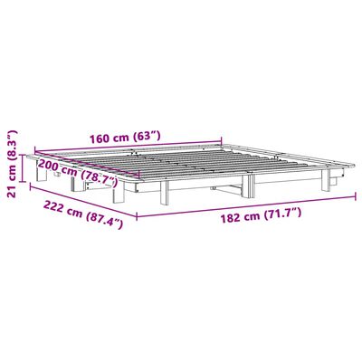 vidaXL Posteľ bez matraca voskovo hnedá 160x200 cm masívna borovica