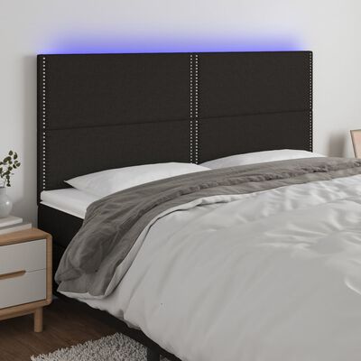 vidaXL Čelo postele s LED čierne 180x5x118/128 cm látka