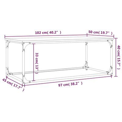 vidaXL Konferenčný stolík dub sonoma 102x50x40cm sprac. drevo a železo