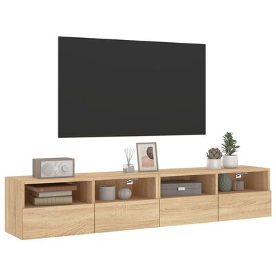 vidaXL TV nástenné skrinky 2 ks dub sonoma 80x30x30cm kompozitné drevo