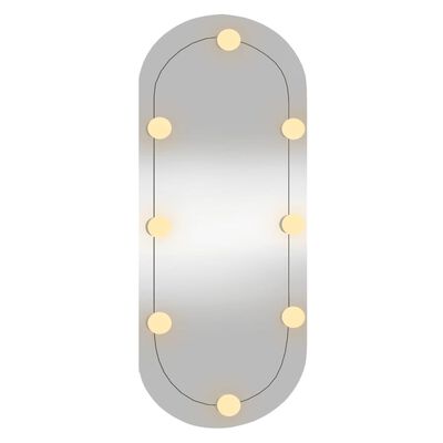 vidaXL Nástenné zrkadlo s LED svetlami 35x80 cm sko oválne