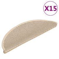 vidaXL Samolepiace nášľapy vzhľad sisalu 15 ks 56x17x3 cm krémové