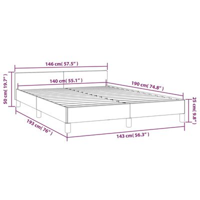 vidaXL Posteľ bez matraca tmavomodrá 140x190 cm zamat