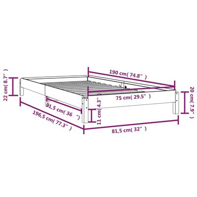 vidaXL Stohovateľná posteľ 75x190 cm borovicový masív