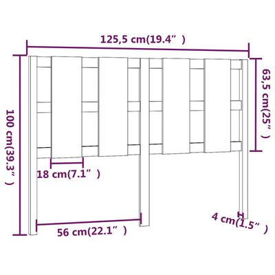 vidaXL Čelo postele 125,5x4x100 cm masívna borovica