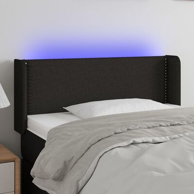 vidaXL Čelo postele s LED čierne 83x16x78/88 cm látka