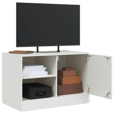 vidaXL TV skrinka biela 67x39x44 cm oceľ