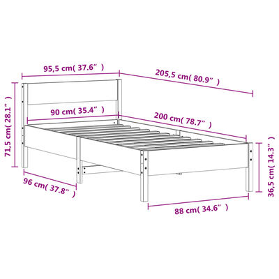 vidaXL Posteľ bez matraca biely 150x200 cm masívna borovica