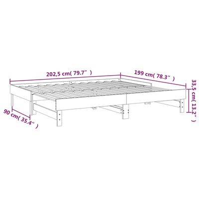 vidaXL Rozkladacia denná posteľ medová 2x(100x200) cm borovicový masív