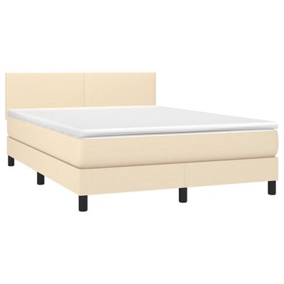 vidaXL Boxspring posteľ s matracom krémový 140x190 cm látka