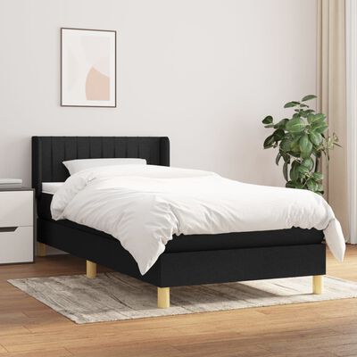 vidaXL Posteľný rám boxspring s matracom čierny 80x200 cm látka