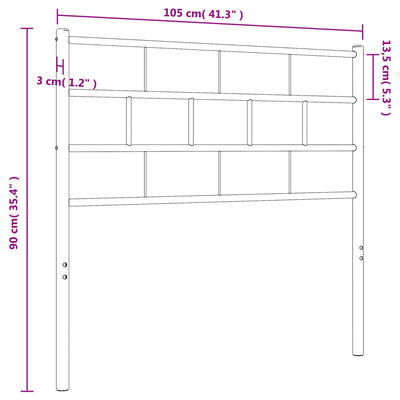 vidaXL Kovové čelo postele biele 100 cm