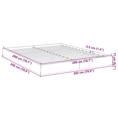 vidaXL Posteľný rám dub sonoma 200x200 cm kompozitné drevo