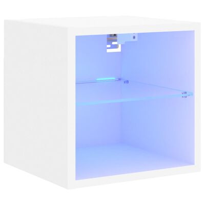 vidaXL TV skrinka s LED svetlami biela 30x28,5x30 cm