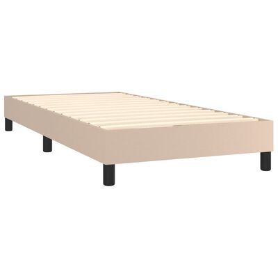 vidaXL Boxspring posteľ s matracom kapučínová 90x200 cm umelá koža