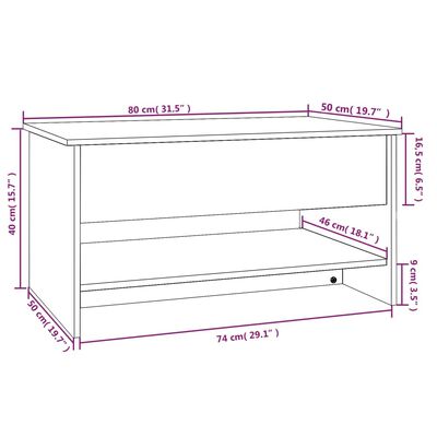 vidaXL Konferenčný stolík biely 80x50x40 cm spracované drevo