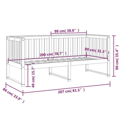 vidaXL Denná posteľ medovo-hnedá 80x200 cm borovicový masív