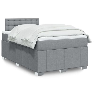 vidaXL Boxspring posteľ s matracom bledosivá 120x200 cm látka