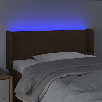 vidaXL Čelo postele s LED tmavohendé 103x16x78/88 cm látka