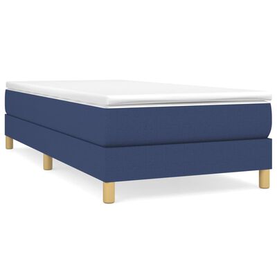 vidaXL Posteľný rám boxspring s matracom modrý 90x200 cm látka