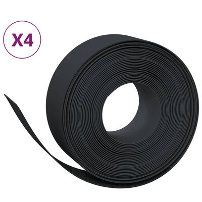 vidaXL Záhradné obruby 4 ks čierne 10 m 20 cm polyetylén