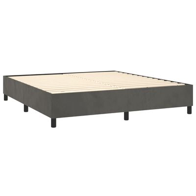 vidaXL Posteľný rám boxspring s matracom tmavosivý 180x200 cm zamat