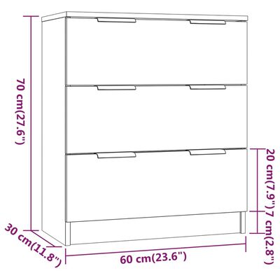 vidaXL Komoda dub sonoma 60x30x70 cm spracované drevo