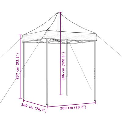 vidaXL Skladací pop-up párty stan čierny 200x200x306 cm