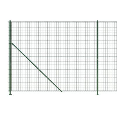 vidaXL Drôtený plot s pätkami zelený 1,4x10 m