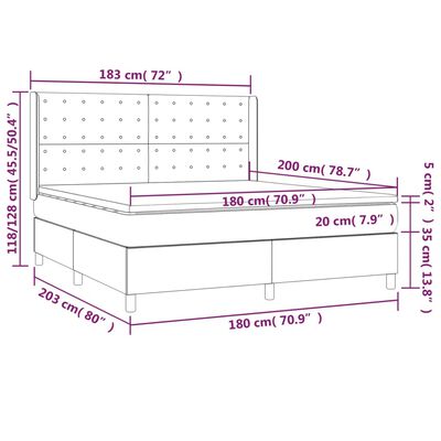 vidaXL Boxspring posteľ s matracom kapučínová 180x200 cm umelá koža