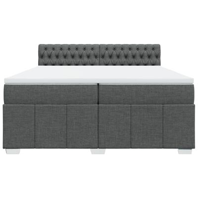 vidaXL Boxspring posteľ s matracom tmavosivá 200x200 cm látka