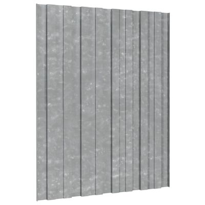 vidaXL Strešné panely 12 ks pozinkovaná oceľ strieborné 60x45 cm