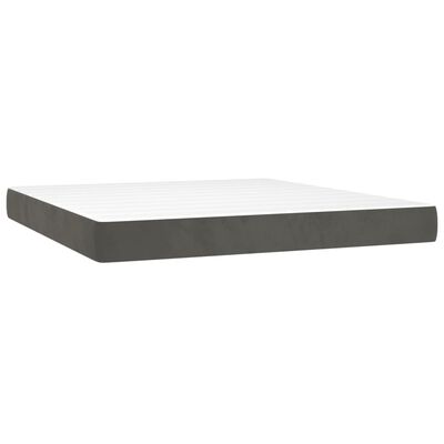 vidaXL Posteľný rám boxspring s matracom tmavosivý 160x200 cm zamat