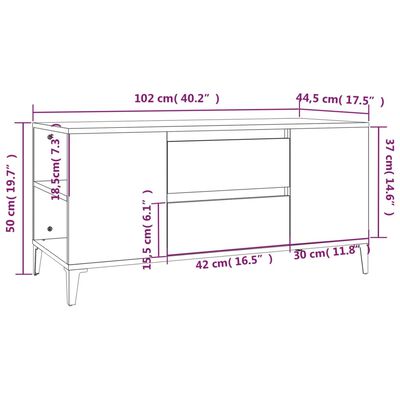 vidaXL TV skrinka sivý dub sonoma 102x44,5x50 cm spracované drevo